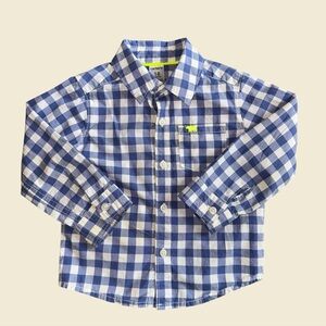 Carter's Kids Blue and White Plaid Shirt